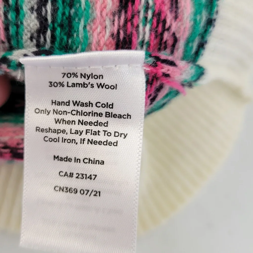 Talbots Fair Isle Lambswool Blend Crewneck Sweater Size Large EUC Layering Cozy